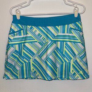 Adidas Girls Active Skort XL – Blue White Neon Yellow Tennis Golf Skirt Sz 14-15